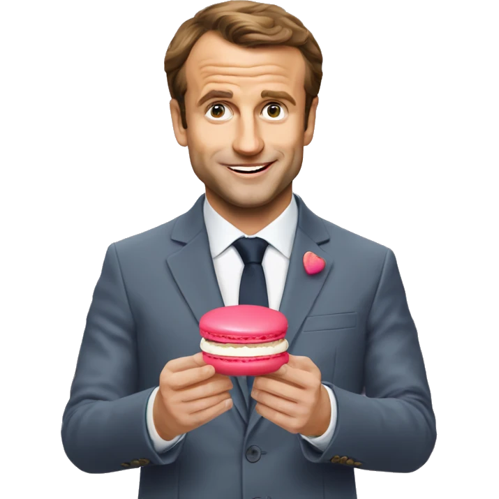 Macron qui mange un macaron  emoji