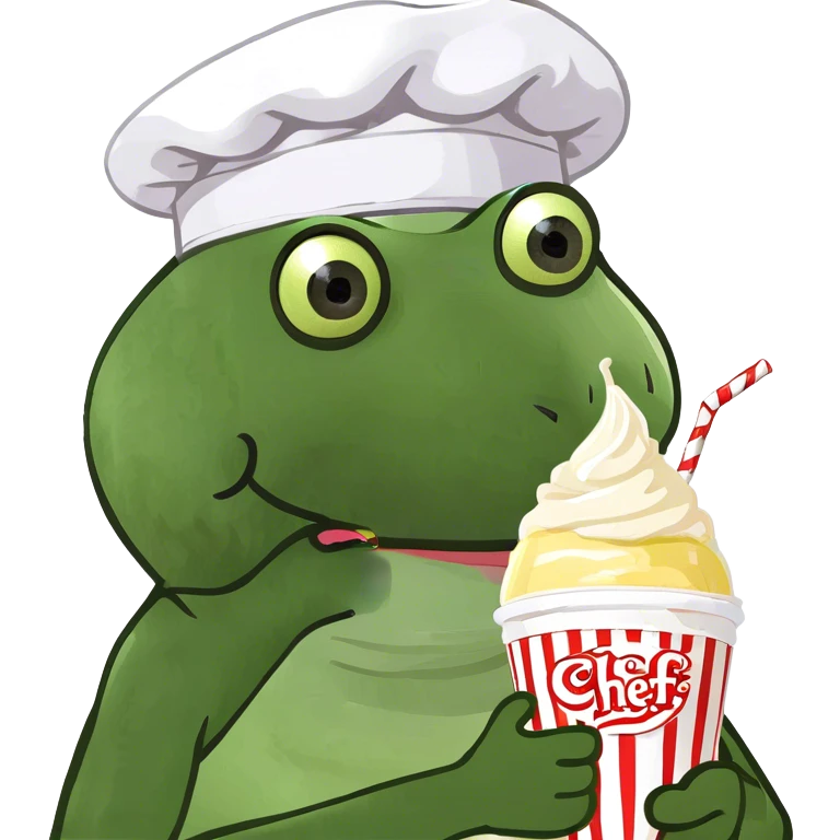 A milkshake with a face, mouth, and eyes as a fast food restaurant mascot emoji