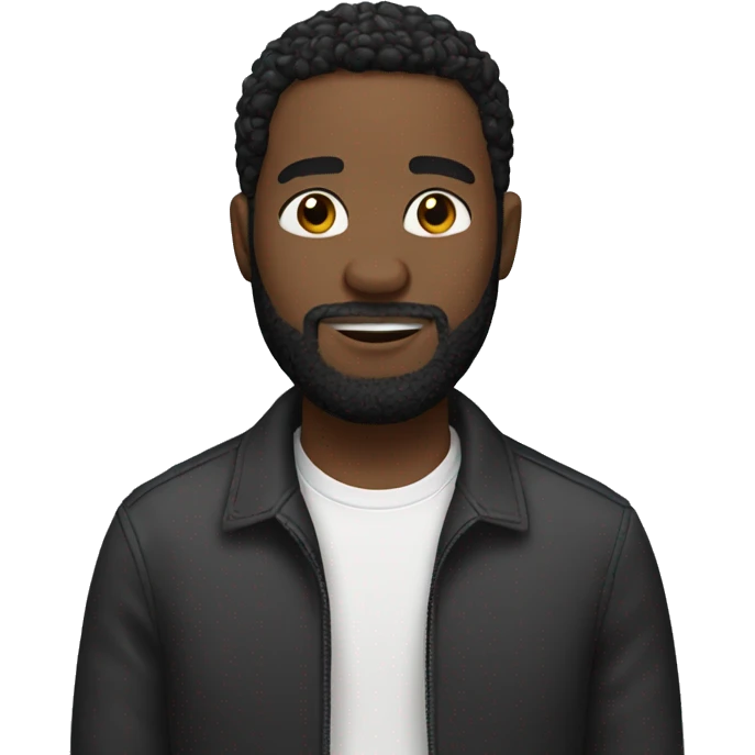 bearded black man with short black hair emoji