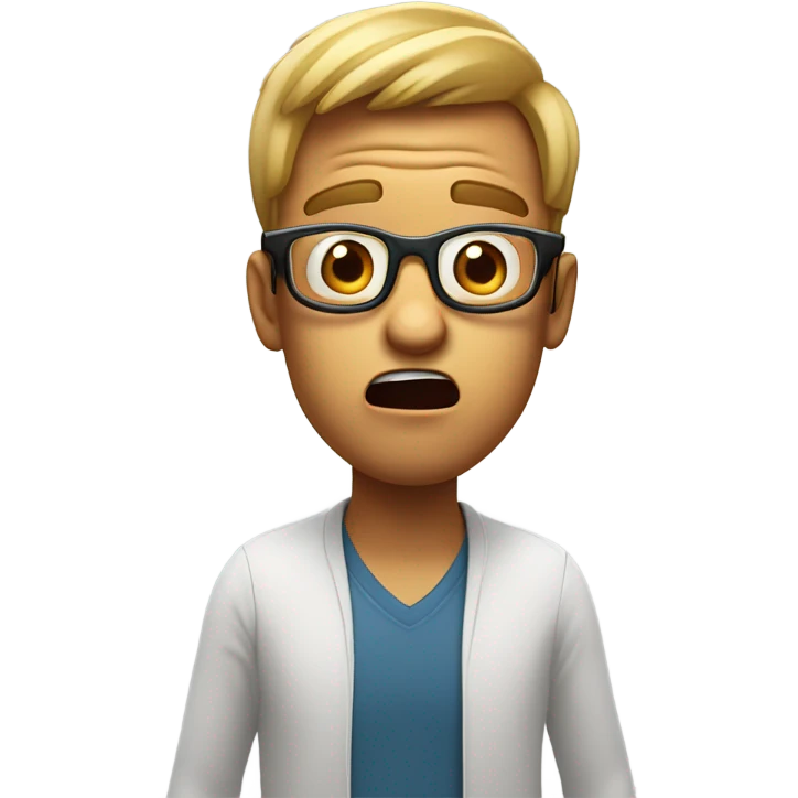 Shocked face rolling glasses down  emoji