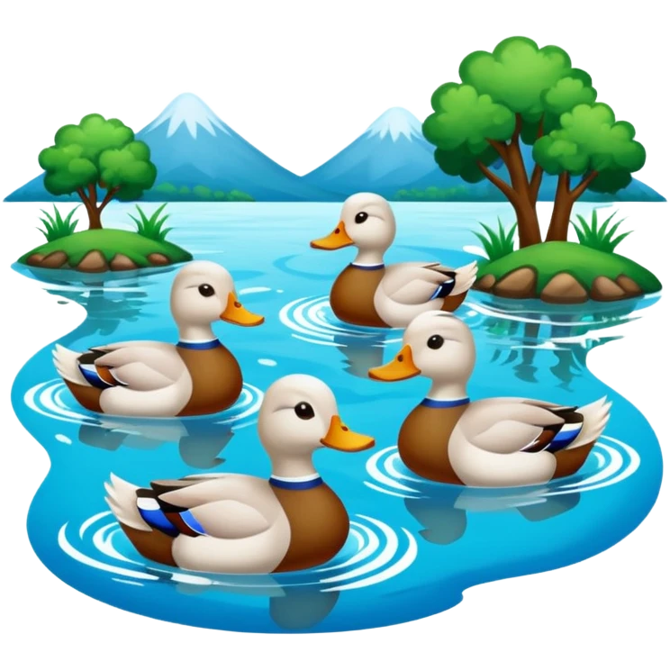 River with ducks emoji