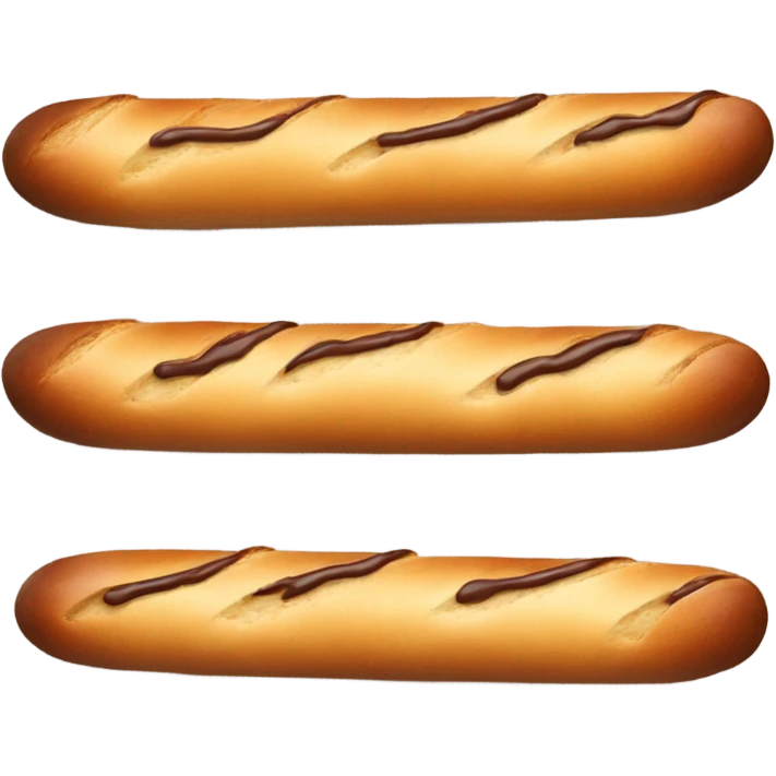 Baguette dipped in chocolate  emoji
