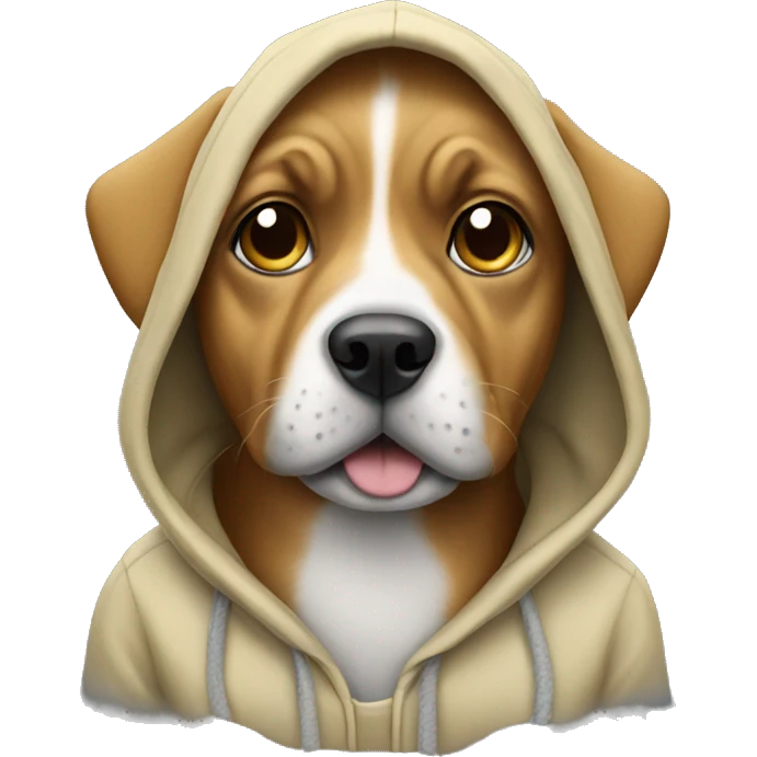 Dog wearing a hoodie emoji