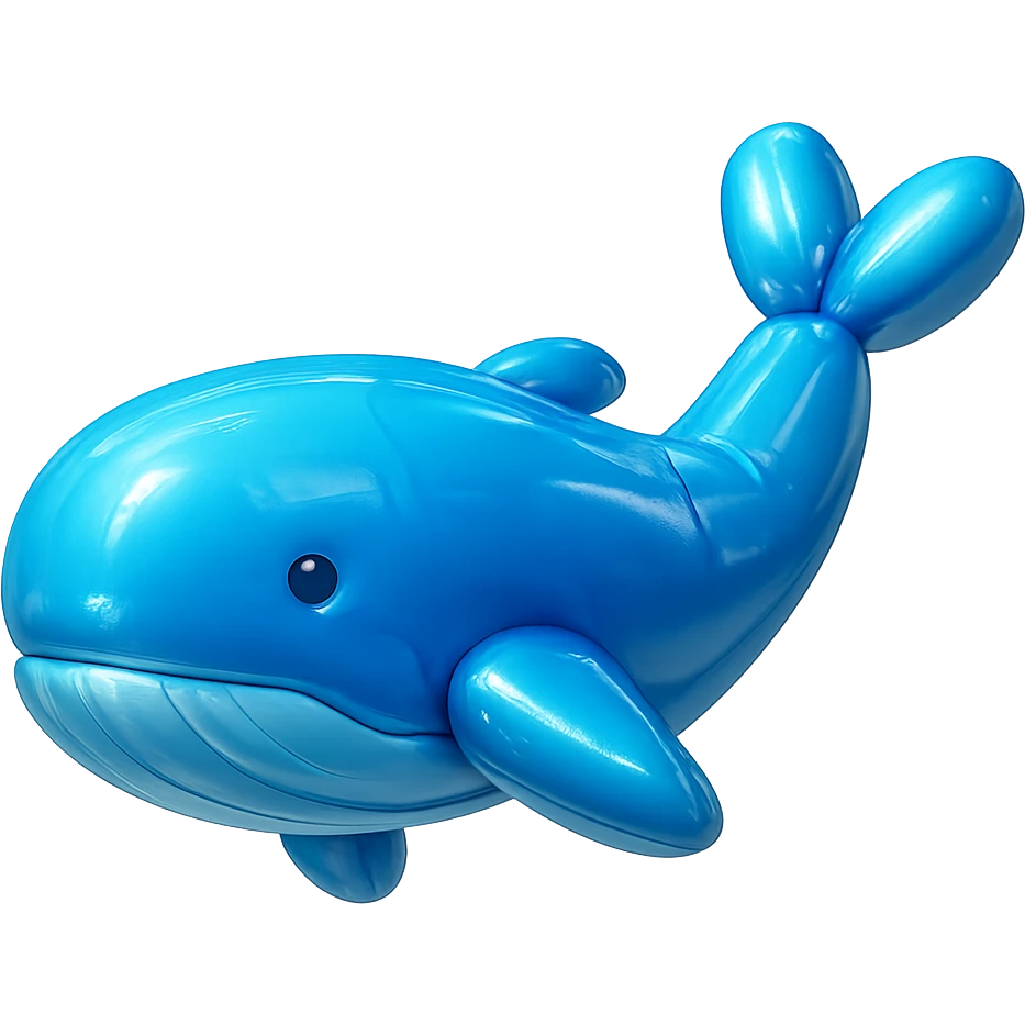 a blue whale balloon style emoji