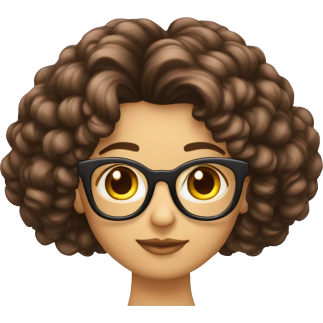 Cheveux mi-long brun lunette  emoji