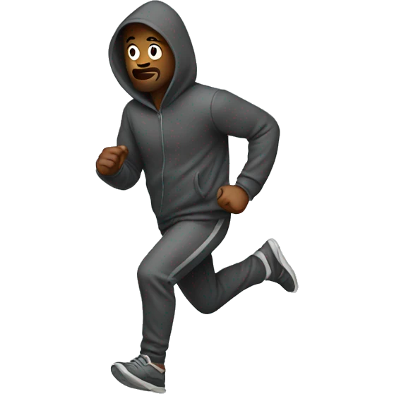 Man in a hoodie running emoji