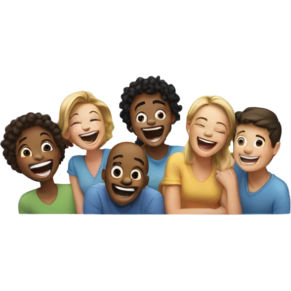 smiling friends enjoying the moment emoji