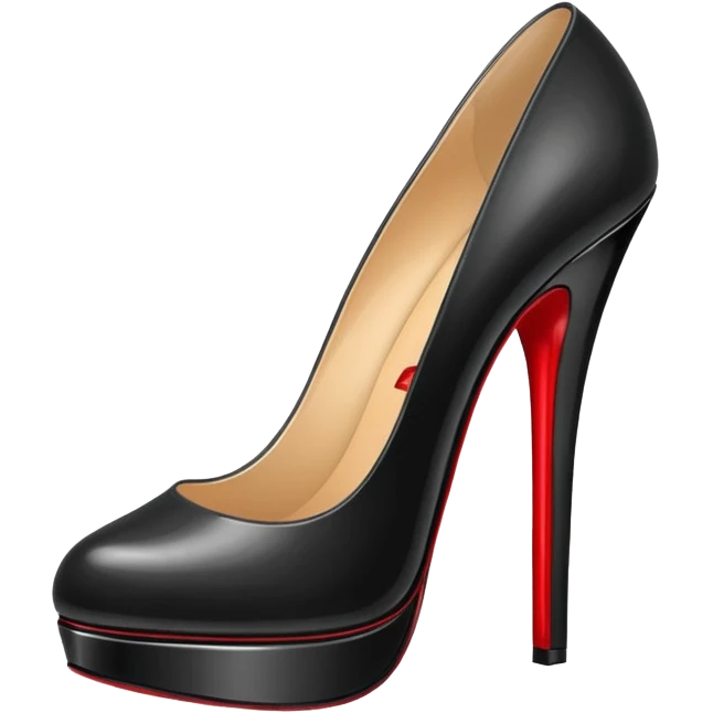 Salto alto preto com soldado vermelho emoji