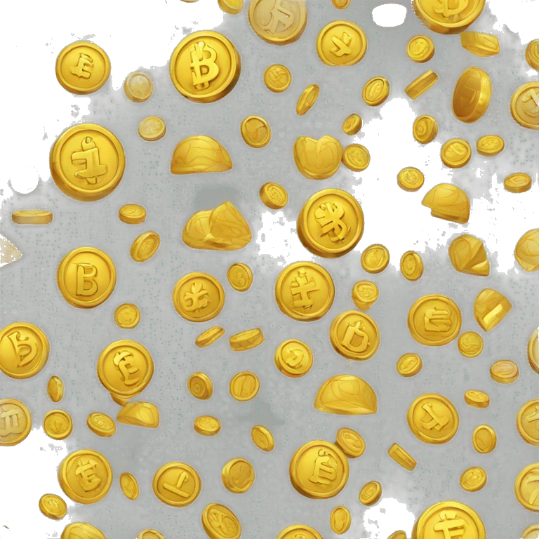 crypto-monnaie avec des symboles monétaires, des chaînes de blocs ou des pièces de monnaie emoji