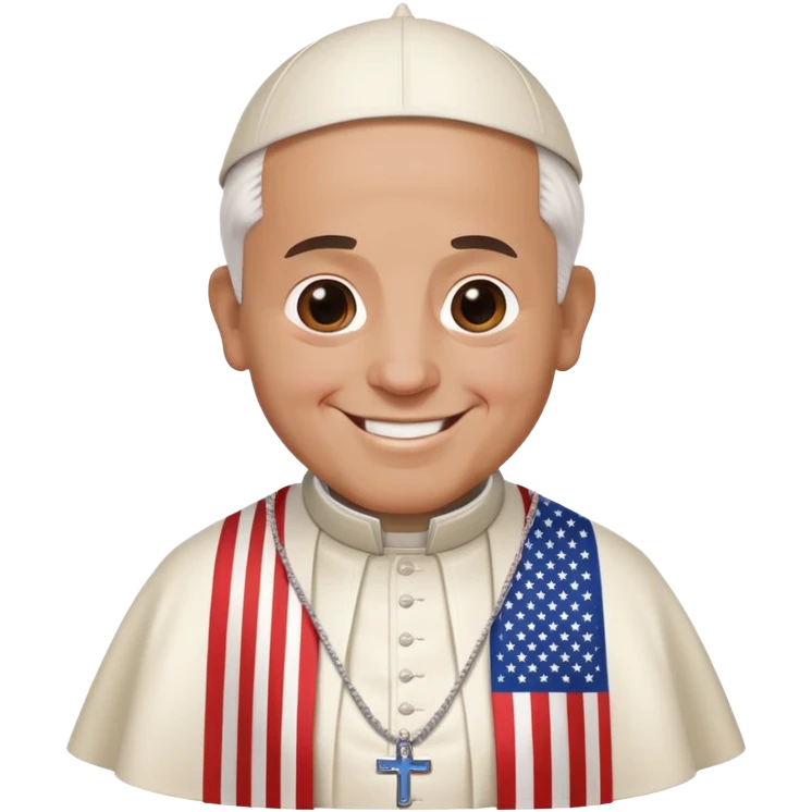 The pope dressed as American flag emoji