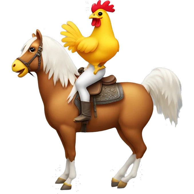 Chicken riding a horse  emoji