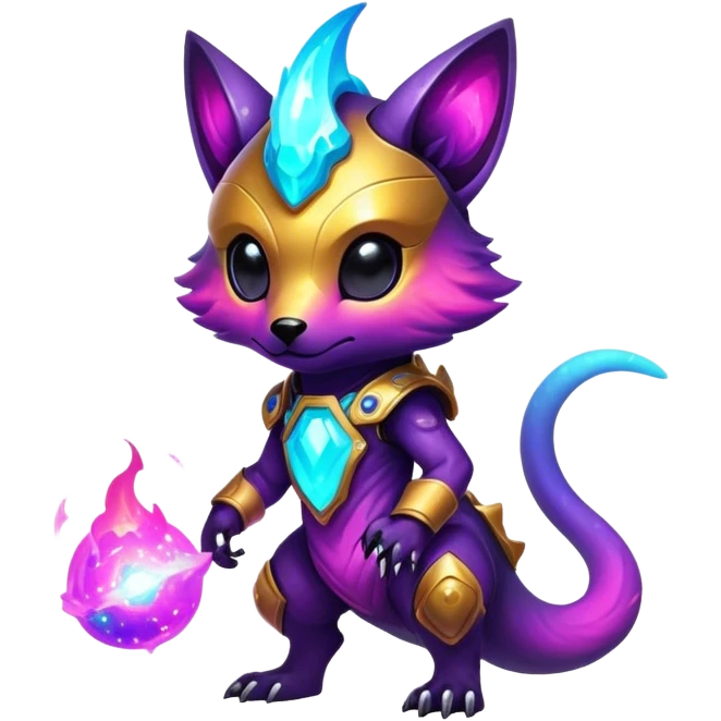 Epic Edgy Cute Colorful Nebula Modern Vernid-Protogen-creature-animal, full body emoji