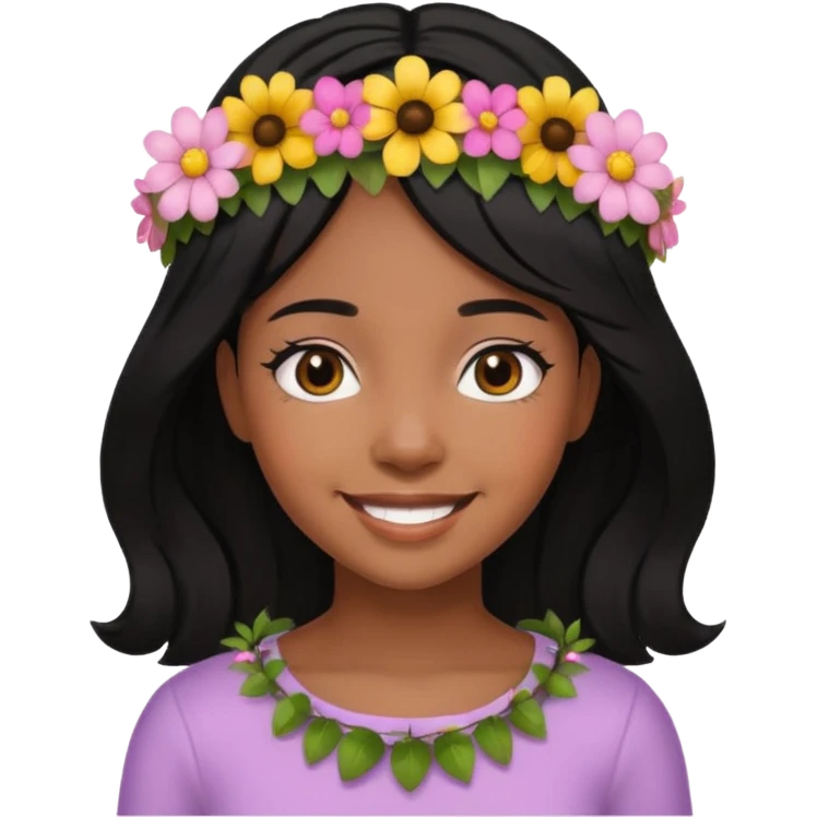  black daughter with black hair emoji emoji