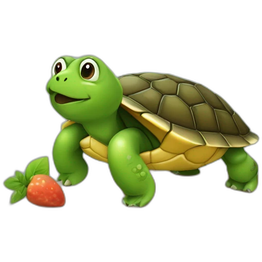 Tortue qui mange un poireau emoji