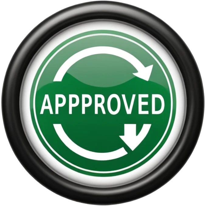approval ink stamp in green, It needs to say the words "Approved"  emoji
