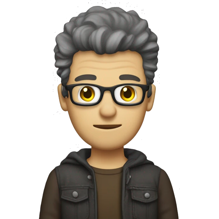 Das Profil eines weißen Mannes mittleren Alters mit einer Halbklatze und einem Soul-Patch Bart an der Unterlippe. emoji