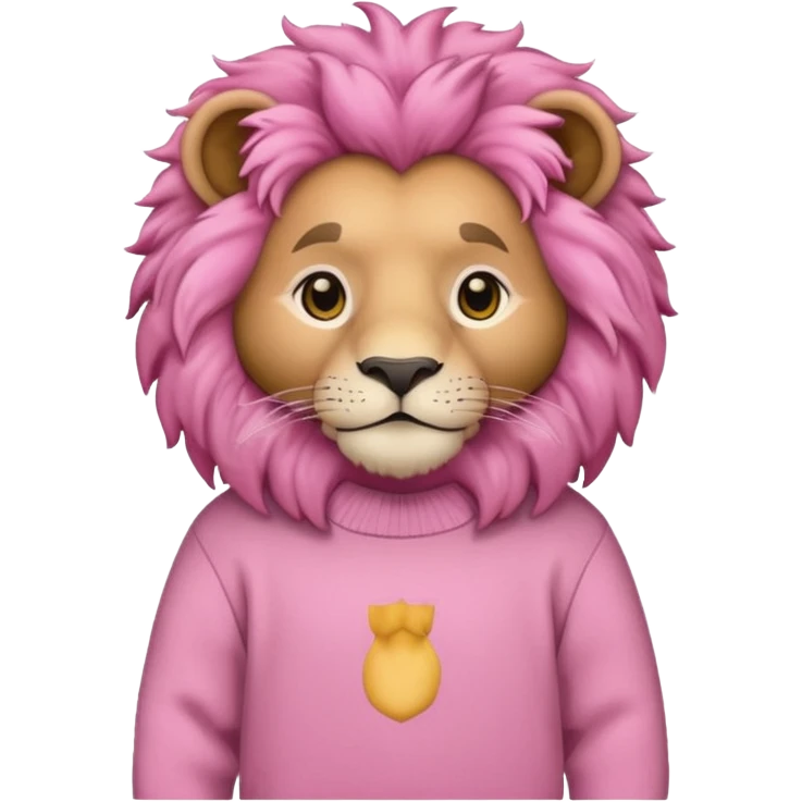 lion wearing pink jumper emoji