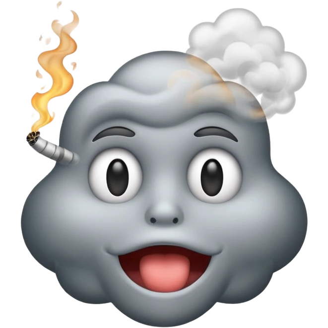 smoke coming from the mouth emoji