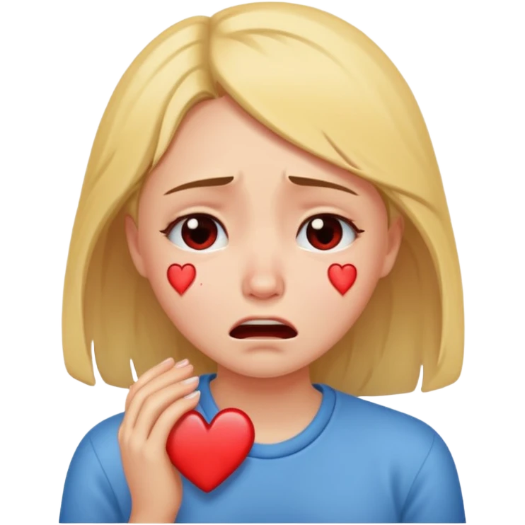 a cute girl crying ,its looking like her heart is shattering emoji