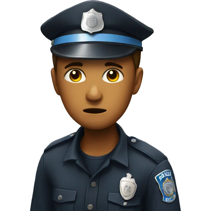 Worried person with a police hat emoji