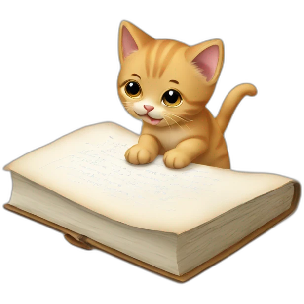 a kitten writing in a notebook emoji