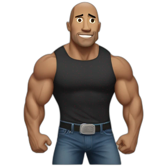 the rock showing he’s muscles emoji
