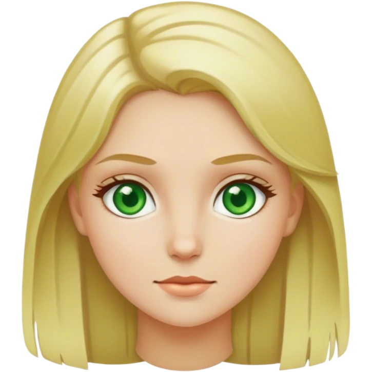 A girl with green eyes and blond hair emoji