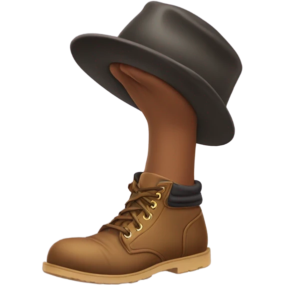 Foot with each toe wearing a hat emoji