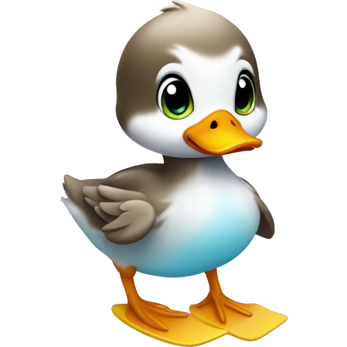 Baby duck ice scating emoji