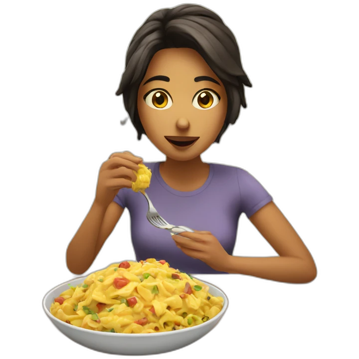 Chica comiendo  emoji