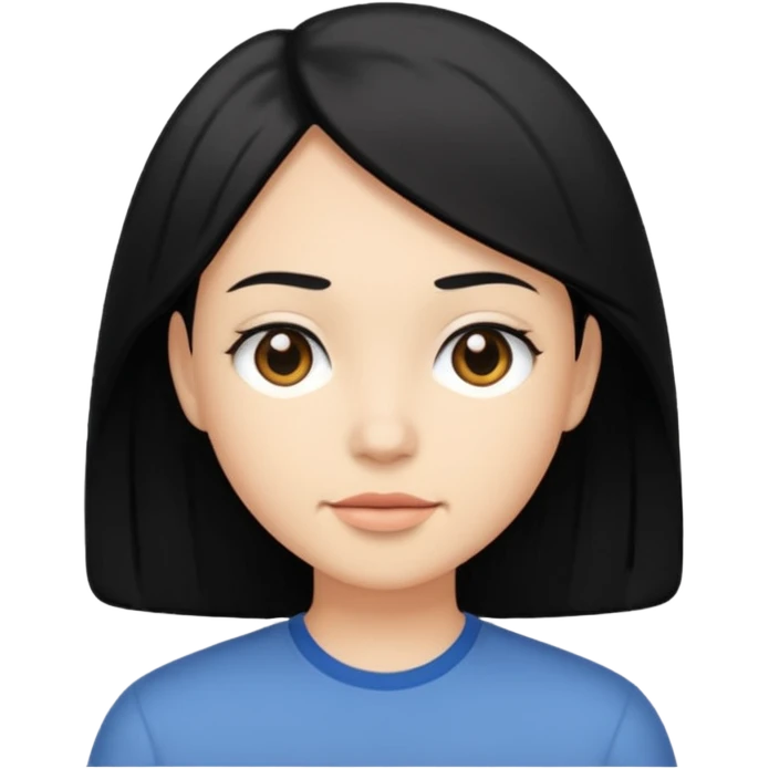 Siyah saç (orta) emoji