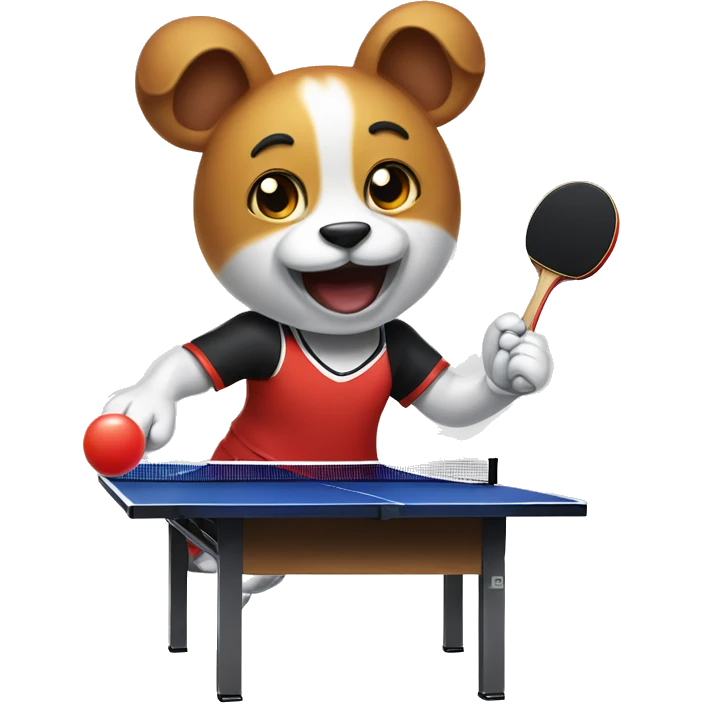 Paw-sitive Pixels playing table tennis emoji