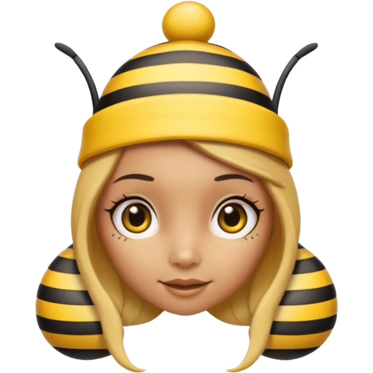 female bee with party cap emoji