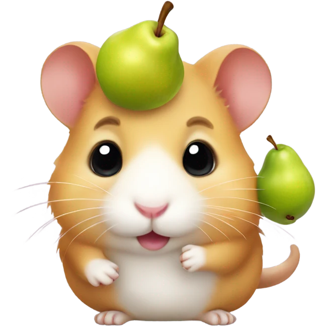 Sweet hamster with a pear emoji