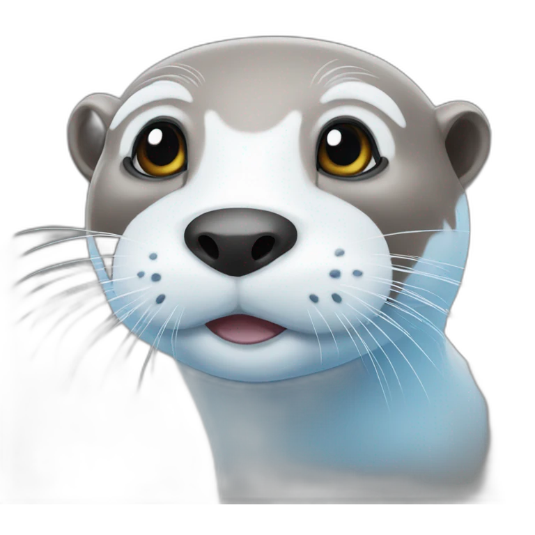 blue & white otter emoji