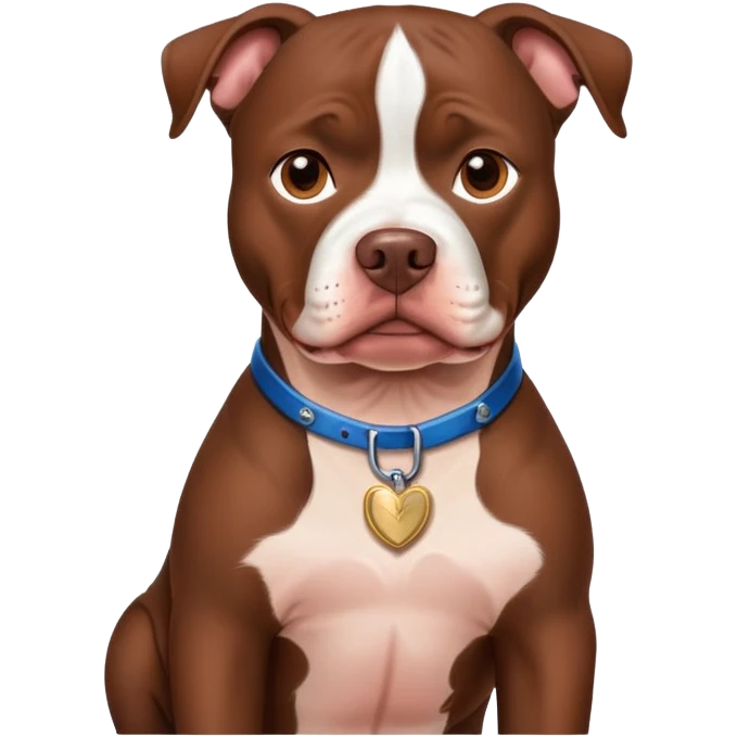 chocolate pitbull dog with white chest in redneck short emoji