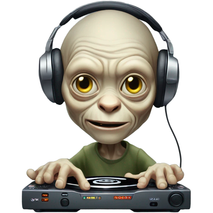 Gollum playing DJ  emoji