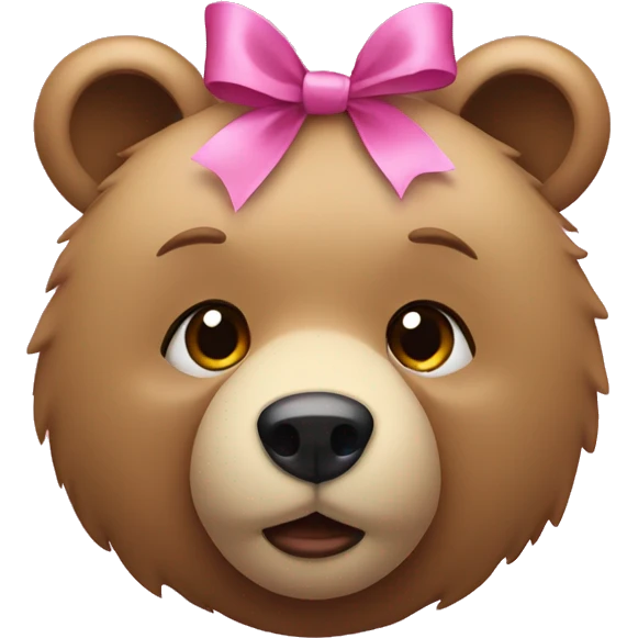 Bear with pink bow emoji