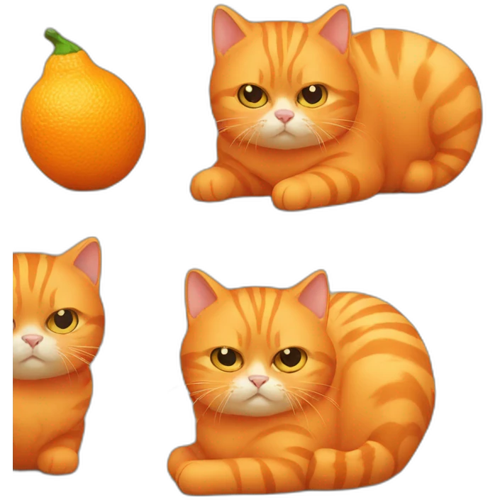 orange cat being fat emoji