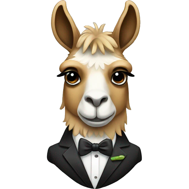 Llama wearing tuxedo emoji