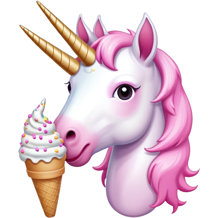Unicorn with an icecream emoji