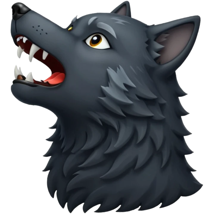 Lobo negro aullando emoji