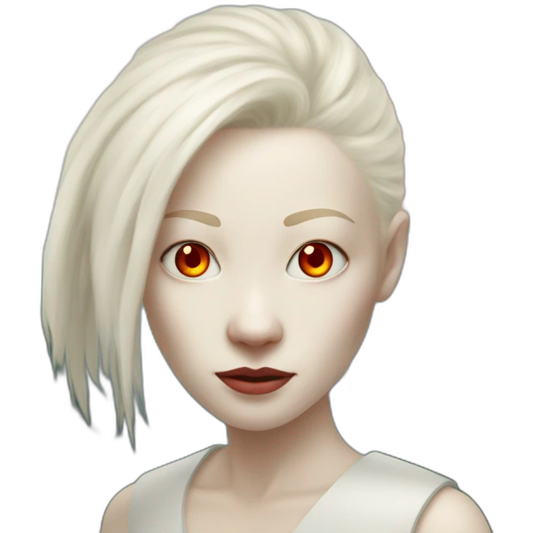 À woman albino Na’vi whit red eye from the movie avatar emoji