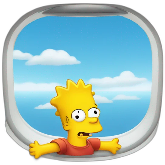 bart simpson on a plane emoji