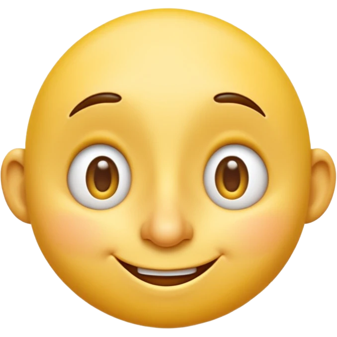 3D yellow emoji, classic round face, cartoon style, Apple emoji style, exaggerated long nose like Pinocchio, guilty smiling expression, eyes looking sideways mischievously, glossy texture, soft shadows, isolated on white background, high detail, realistic rendering emoji
