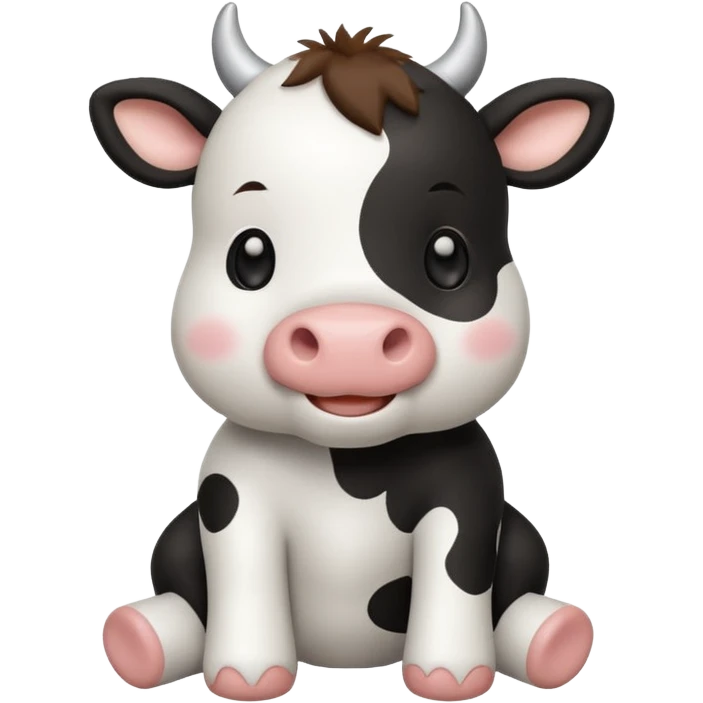 Chibi style Plush cow emoji