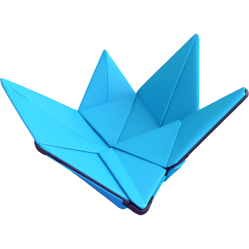 Un smartphone qui se plie comme un origami emoji