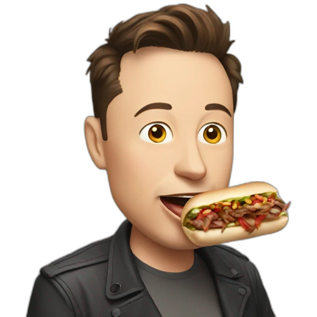 Elon musk eating kebab emoji