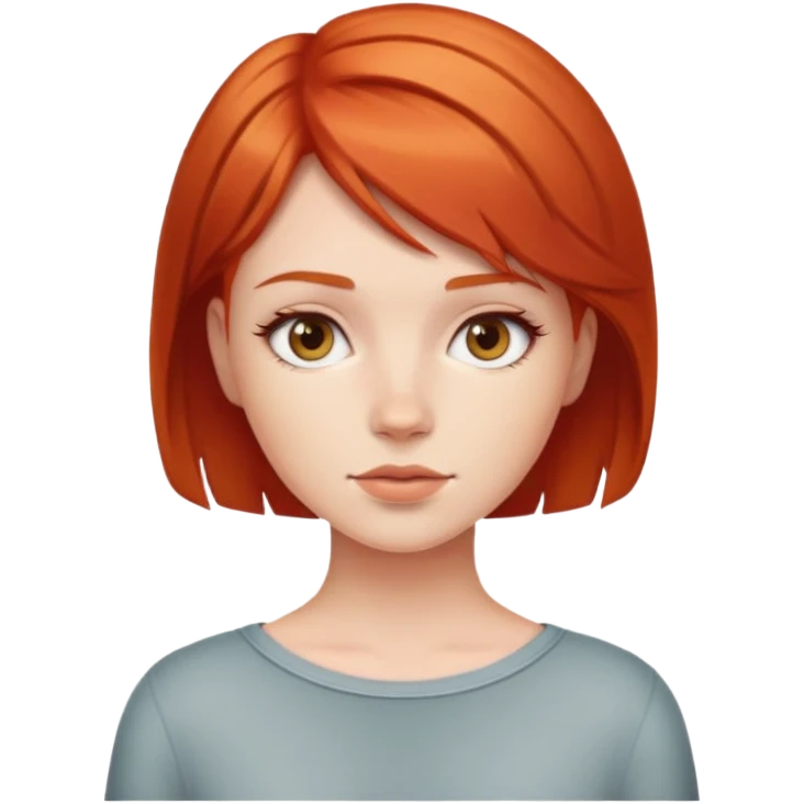 Short haired red head girl emoji