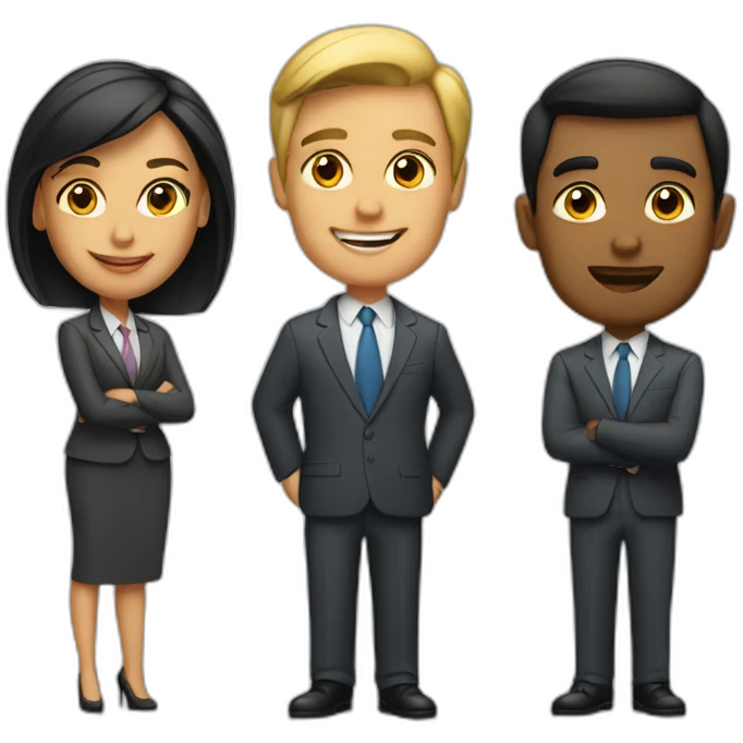 three-business-mans-and-one-business-woman emoji